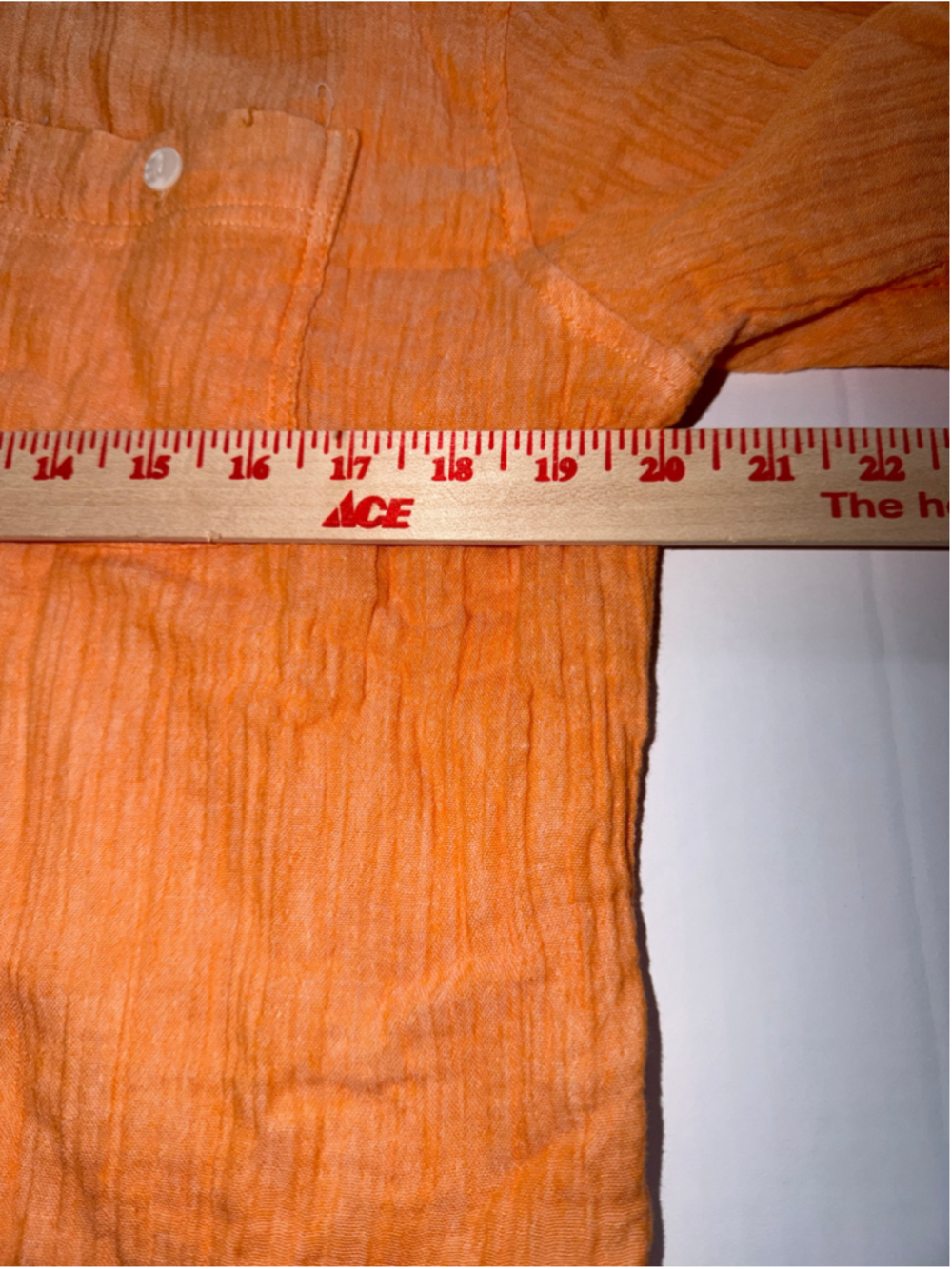 Men's Weatherproof Casual Button Down Shirt, Size L, Orange - Picture 5 of 7